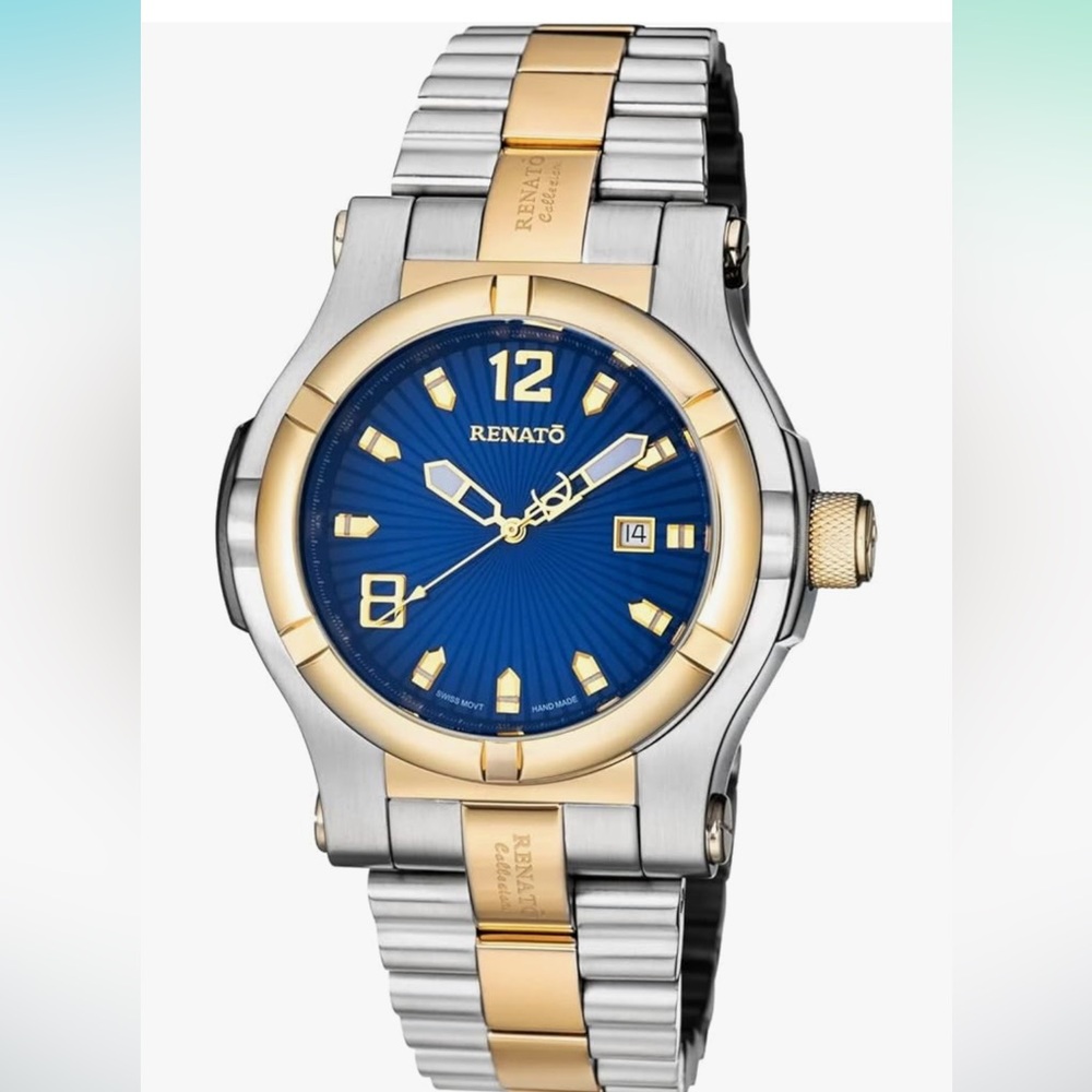 Renato Limited Edition T-Rex 50mm Swiss ETA 2824 Quartz Two-Tone Blue Dial